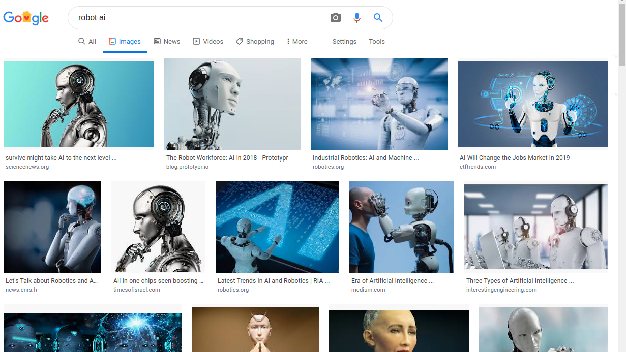 Google Image Search 'Robot AI'